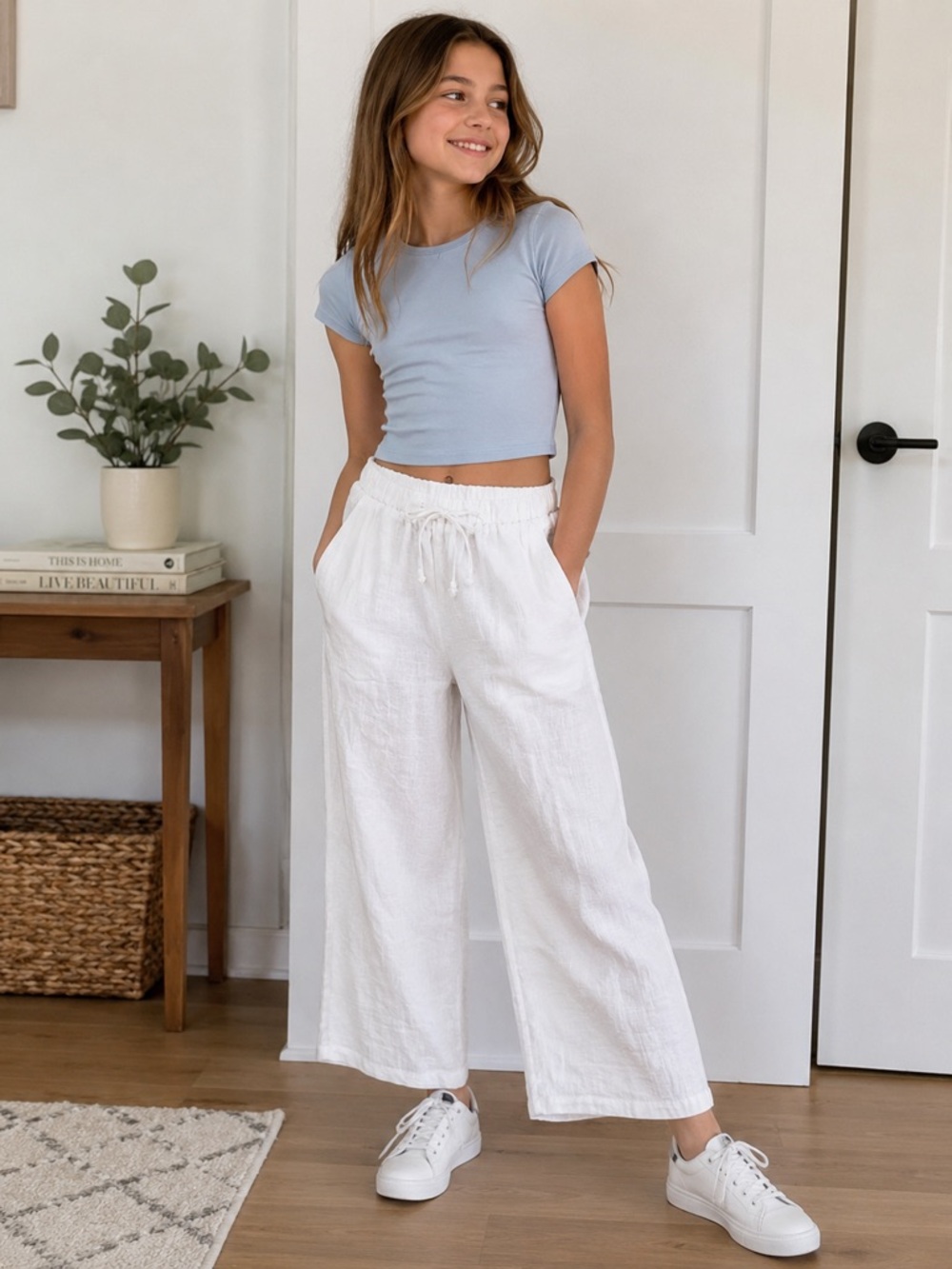 Art Class Girls White Wide-Leg Pants – Size 10/12 – NWT 🤍